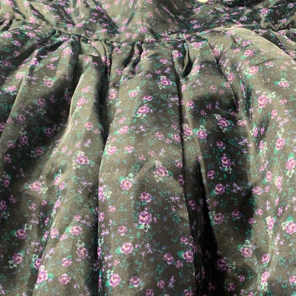 Selkie size medium new 80s ditz Navy Floral Puff Sleeve Dress babydoll girl fem - Picture 7 of 11